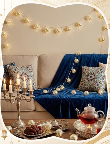 8.5Ft Moroccan Decorative String Lights, 10 LED Warm White Boho Globe Decor - Image 5