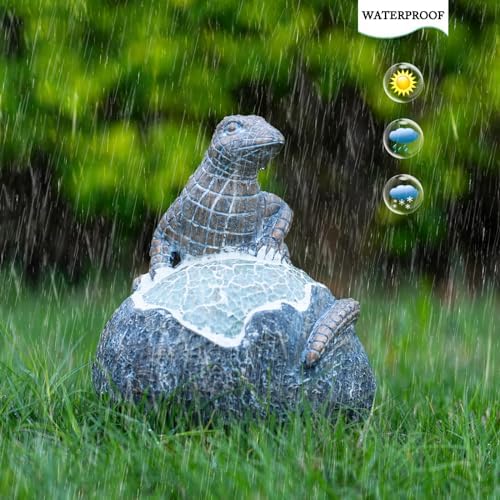 Rezpuao Solar Garden Outdoor Statues Lizard with LED Lights - Lawn Decor Lizard Statue for Patio, Balcony, Yard Ornament - Unique Housewarming Gifts - Image 6