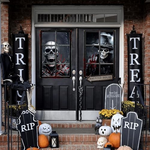 Halloween Decorations 2-Pack Blood Skeletons Window Decor, 32 x 47 Inch - Image 5