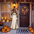 Threehoney 33" Halloween Porch Sign Ghost Witch Wooden Tall Leaner Front Door Decor Spooky Farmhouse Porch Decor for Halloween Outdoor Home Yard Party Gift by Threehoney