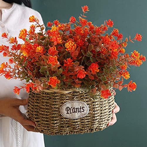 RECUTMS Artificial Fall Mums Outdoor Flower UV Resistant Fake Plastic Plant - Image 3