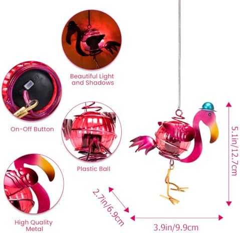 Solar Hanging Flamingo Lights LED Waterproof Powered Outdoor Garden Decor Light Unique Decorations for Sister Birthday Gardening Gifts for Mom Women Backyard Front Porch Balcony Yard Path - Image 2