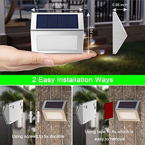 JSOT Solar Powered Lights Ideal for Step, Fence, Deck, Stair-Warm White-12P - Image 6