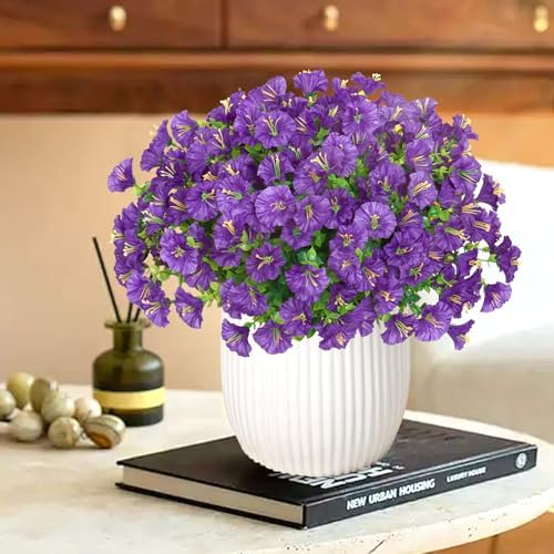 10 Bundles Artificial Flowers for Outdoors Purple Outdoor Fake Silk Flower - Image 7