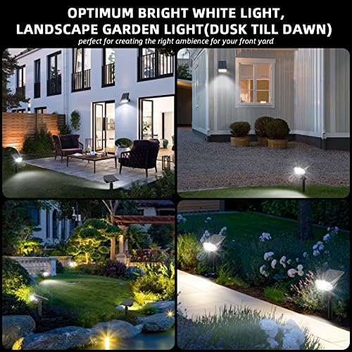 LEREKAM Solar Spot Lights Outdoor,IP65 Waterproof 40 LEDs Solar Landscape Spotlights,USB & Solar Powered Wall Lights,3 Modes Outdoor Solar Garden Lights Outdoor In-Ground Lights for Yard Porch 4 Pack - Image 7