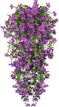 4 Pcs Artificial Hanging Flowers for Outdoors Spring Summer Purple Faux Silk Daisy Flowers UV Resistant Realistic Fake Hanging Plants for Outside Home Indoor Planter Porch Garden Yard Decor by Unknown