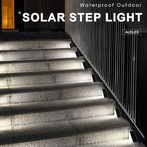 AUDLES Solar Step Lights - Waterproof Outdoor Decor, IP67 Solar Lights for Yard, Patio, Garden, Walkways, Front Door, Pathway, Driveway (12) - Image 6