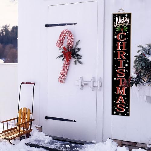 Merry Christmas Welcome Porch Sign Xmas Wooden Door Sign 47'' Large Porch Sign for Home Front Door Yard Party Decor - Image 7