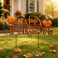 Metal Fall Thanksgiving Yard Sign Outdoor Decorations, 18.6 Inch Lawn Decor by Memorywuu