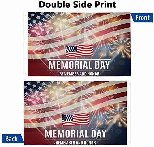 Yekiua Memorial Day Flag 3X5 Outdoor USA Patriotic American 4Th Of July Day Remember Double Sided Flags All Weather Long Lasting With 2 Brass Grommets - Image 3