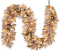 6 FT Lighted Fall Garland with Lights Autumn Automatic ON/Off Timer by LZNPAArtificialPlants