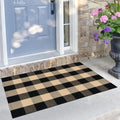 KILOCOCO Buffalo Plaid Checkered Rug 27.5x43 in Brown Black Front Door Rug by Kilococo