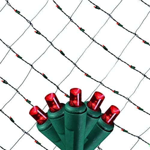 Christmas Light Net – 150 LED Red Mesh Lights - 4 ft x 6 ft – Outdoor/Indoor – Net Lights for Bushes, Hedges or Trees - Image 3