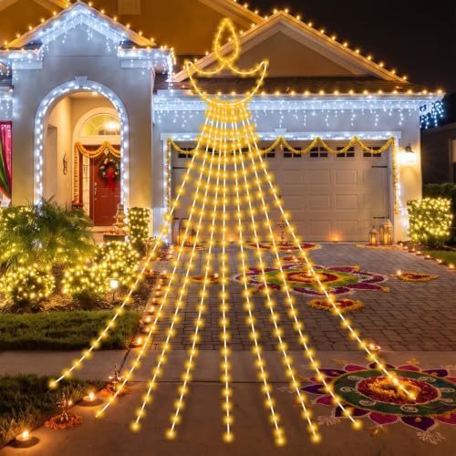 Huquary Diwali Diya Waterfall String Lights Led, 2 ft - Image 5