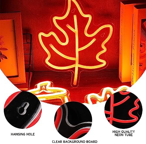 ROCEEI 3 Pcs Fall Thanksgiving Neon Sign Decor LED Window Light Autumn - Image 4