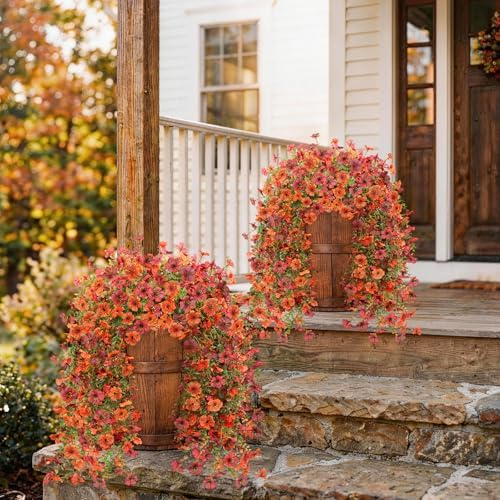 Hommyea Artificial Fake Fall Flowers Plants for Outdoors Mums Home Decor - Image 5