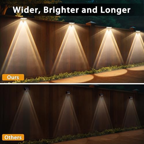 Solar Fence Lights Outdoor - 20 Pack RGB Fence Lights Solar Powered, 7 Color Modes & Warm White, IP67 Waterproof Dusk to Dawn Solar Powered Lights 12+ Hours for Fence/Backyard/Wall/Step/Patio/Deck - Image 5