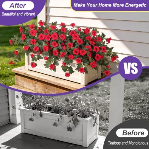 Ammyoo 2PCS Artificial Petunias Flowers Fake Plants for Outdoor Decoration - Image 3