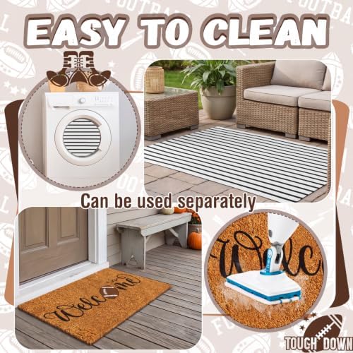 Duraaamo 2 Pcs Football Coir Door Mat, Football Area Rug, Non Slip - Image 4