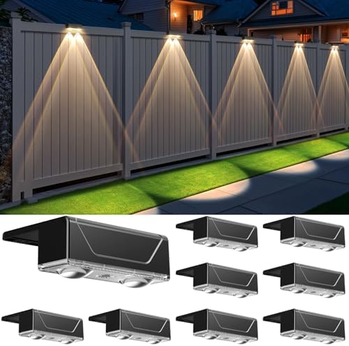 Solar Fence Lights Outdoor, 8 Pack Black Fence Lights Solar Powered by Unknown
