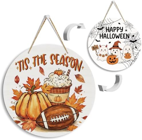 Happy Fall Halloween Decor Reversible Sign for Home Office by FREHVN