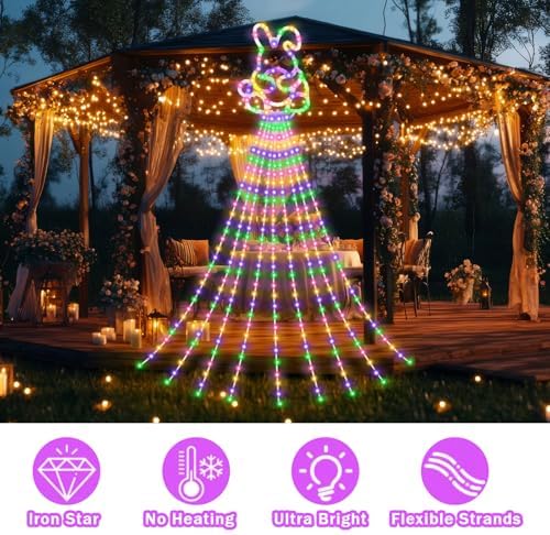 Huquary Easter Bunny Waterfall String Lights Led, 2 ft - Image 3