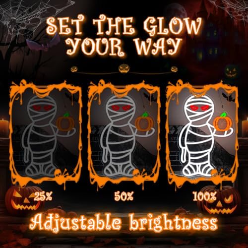 Mummy Halloween Neon Sign for Wall Decor with Pumpkin Led Sign Dimmable - Image 5