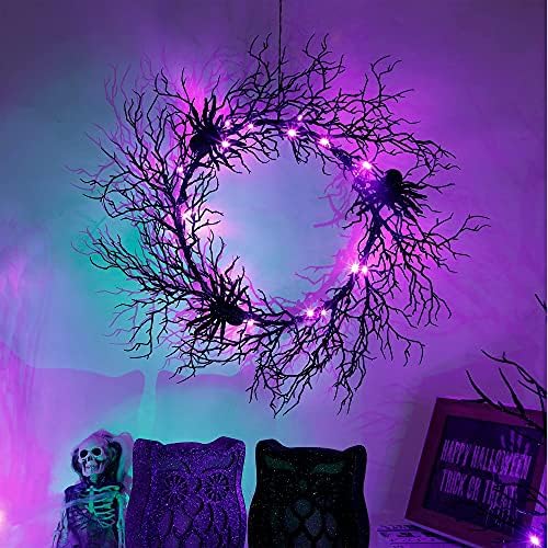 Adroiteet 24" Halloween Wreath for Front Door Halloween Decorations Outdoor - Image 2