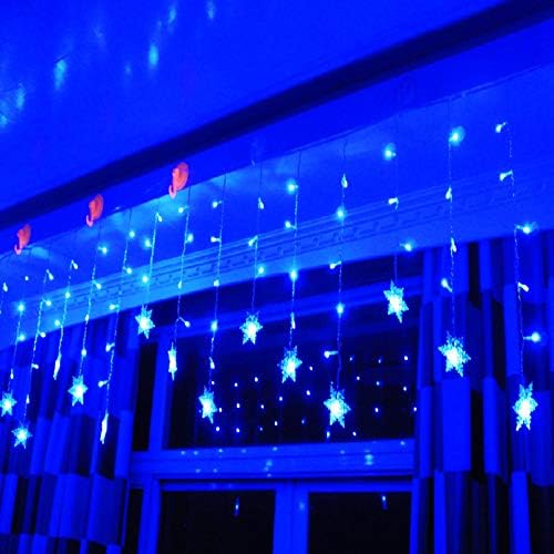 Snowflake LED Curtain Lights, Plug-in 19Ft/6M 96 LEDs Fairy String Lights - Image 2