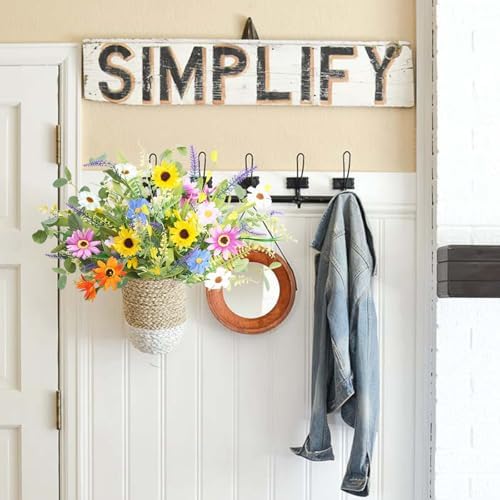 4 Bundles Artificial Daisy Flowers Bouquet, 20 Inch Silk Fake Wildflowers - Image 5