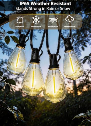 200FT Outdoor String Lights with 76+2 S11 LED Bulbs, Waterproof Dimmable Patio Lights with Remote, Shatterproof E12 Hanging Bistro Lights for Backyard, Porch, Garden, Deck Outdoor Decor - Image 7
