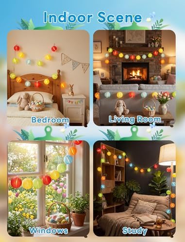 Multicolor Lantern String Lights Outdoor, 8.5FT Plug-in Patio String Lights with 10 Mini Hanging Lanterns, Waterproof Decorative Lights for Garden, Bedroom, Bistro, Christmas Party - Image 6