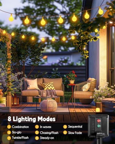 Brightown Solar String Lights 19.6Ft, 60 LED Globe Waterproof, 8 Modes - Image 7