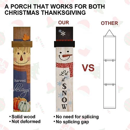 Reversible Fall Winter Porch Sign Autumn Outdoor Home Decorations - Image 3