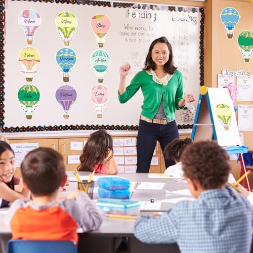 45Pcs Hot Air Balloons Cutouts Colorful Balloon Name Tags Labels Paper Cutout Bulletin Board Classroom Decoration - Image 5