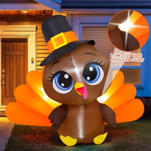 COMIN 5.4 FT Thanksgiving Turkey Inflatables Outdoor Decorations - Image 3
