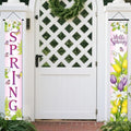 Nuxovilar Hello Spring Tulip Daisy Porch Banners 12x70 Inches Polyester by Nuxovilar