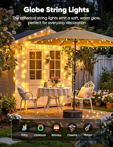 Minetom Globe String Lights, 33 Feet 100 Led Fairy Lights Plug in - Image 4