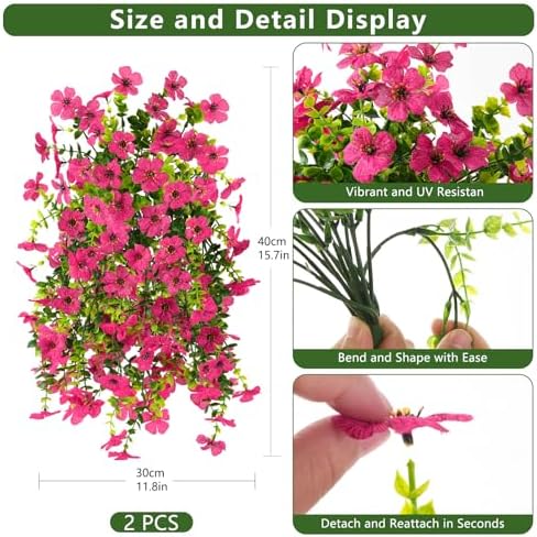 Artificial Faux Flowers Plants for Outdoor UV Resistant Summer Decoration - Image 2