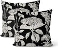 Vintage Floral Pillow Covers 16x16 Inch 2 Pcs Boho Black Hydrangea Flower Decor Throw Pillows Spring Summer Seasonal Outdoor Farmhouse Decoration Pillowcase Linen Cushion Cover for Couch by DAFENA