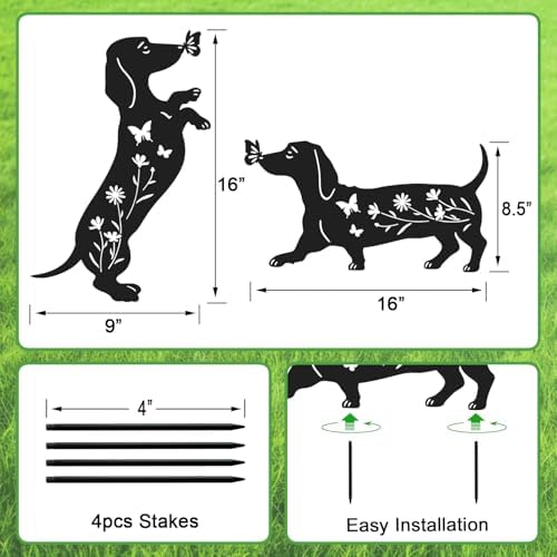 Metal Dachshund Yard Art Outdoor Garden Decor,Dachshund Gifts for Women - Image 6