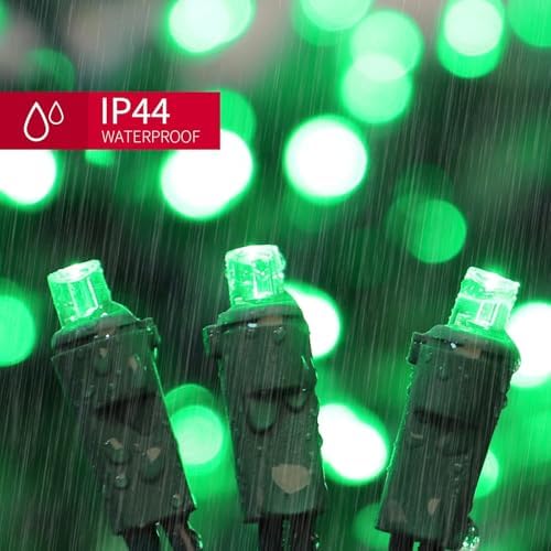 LAMPHOME Halloween String Lights, 64.8FT 300LED Green Christmas Lights, Waterproof Halloween Connectable Christmas Tree Light for Outdoor Indoor Patio Home Party Garden Yard Decor - Image 4