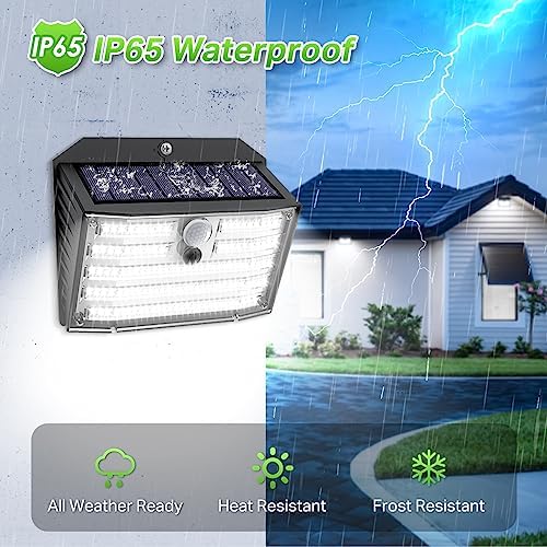 CLAONER Solar Lights Outdoor [ /126 LED], Wireless Motion Sensor Lights, IP65 Waterproof Security Lights 3 Modes, 270° Lighting Angle, Ultra-Bright Wall Lights for Deck Patio Fence Garage - Image 6