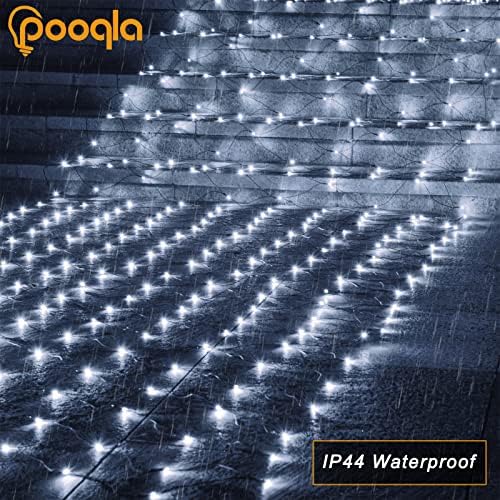 Pooqla Cool White Net Lights, 21x 5ft Christmas Lights Outdoor Green Wire - Image 6