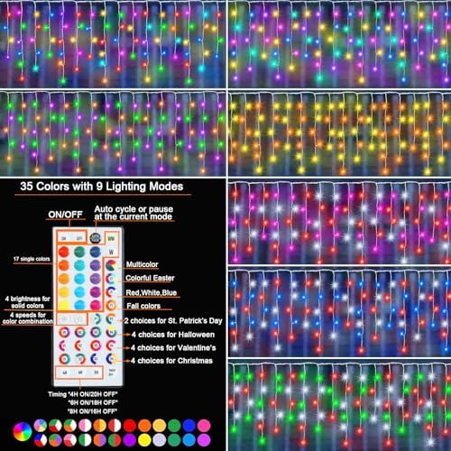Pooqla 35 Colors Icicle Lights for Outside, 29FT Icicle Christmas Lights - Image 3