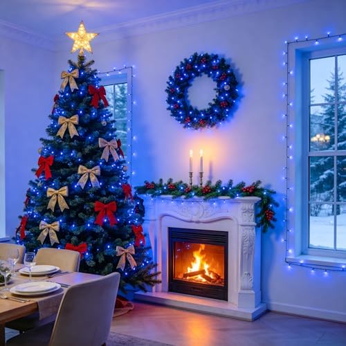JMEXSUSS 250 LED Blue Christmas Lights, Halloween String Lights Plug in - Image 6