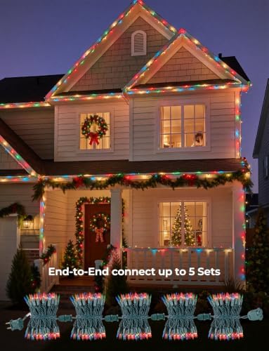 Multi-Colored Christmas Lights, 40FT 200 Count Incandescent Mini String Lights, Connectable Waterproof Fairy Light Christmas Decorations for Indoor Outdoor Xmas Tree Garland Garden Patio Party Decor - Image 6