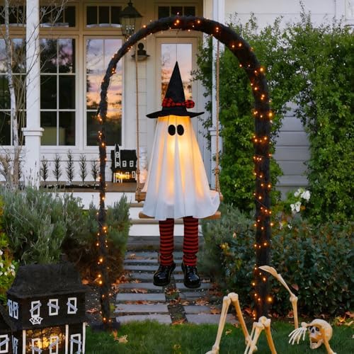 Halloween Decorations Outdoor - 6 FT Large Hanging Swinging Ghost Decor - Image 6