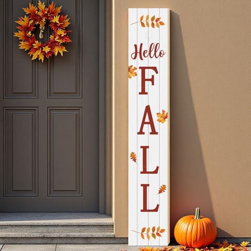 Fall Porch Decor Outdoor Autumn Thanksgiving Wooden Porch Sign 46.8 Inch by YUNKKIN