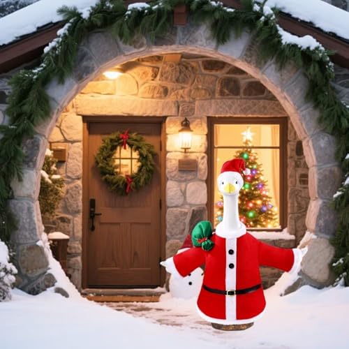 Celltestria Christmas Goose Outfits Santa Claus Goose Clothes Cute Xmas Winter Lawn Porch Goose Costume for 23" Geese Outdoor Patio Yard Lawn Garden Decoration - Image 5